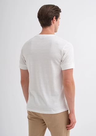 25Yceeo04220 Erkek Beyaz Bisiklet Yaka T-shirt - 3