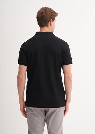 25Yceeo04122 Erkek Siyah Polo Yaka T-shirt - 2