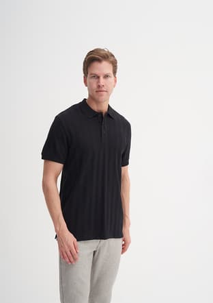 25Yceeo04102 Erkek Siyah Polo Yaka T-shirt - 2
