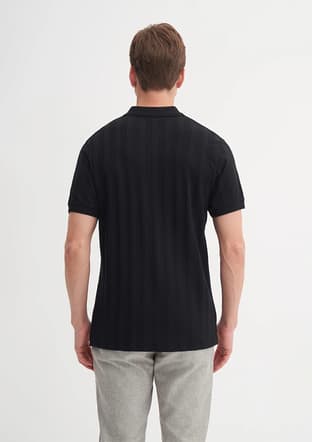 25Yceeo04102 Erkek Siyah Polo Yaka T-shirt - 3