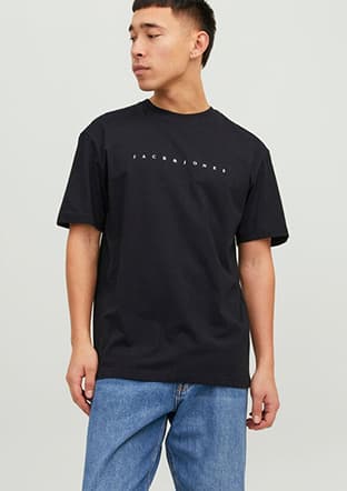 12234746 Erkek Siyah Bisiklet Yaka T-shirt - 1