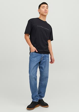 12234746 Erkek Siyah Bisiklet Yaka T-shirt - 2
