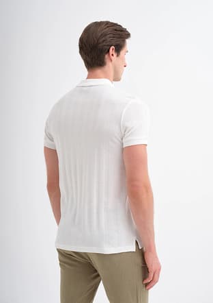 25Yceeo04102 Erkek Beyaz Polo Yaka T-shirt - 3