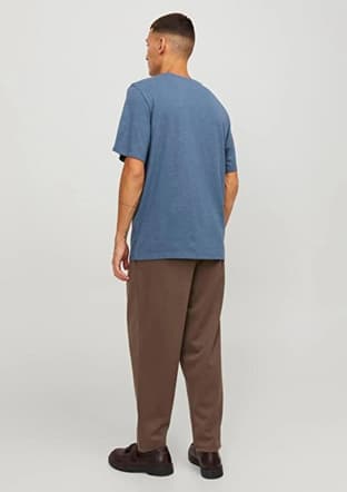 12245087 Erkek Mavi Bisiklet Yaka T-shirt - 3