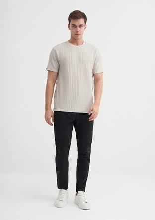 25Yceeo04051 Erkek Gri Bisiklet Yaka T-shirt - 2