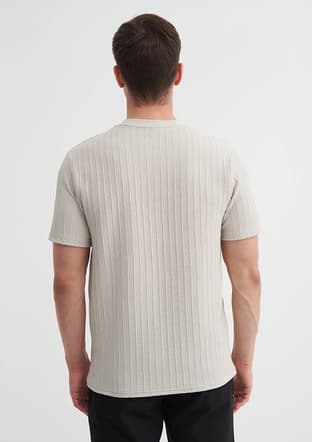 25Yceeo04051 Erkek Gri Bisiklet Yaka T-shirt - 3