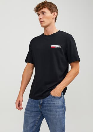 12233999 Erkek Siyah Bisiklet Yaka T-shirt - 1