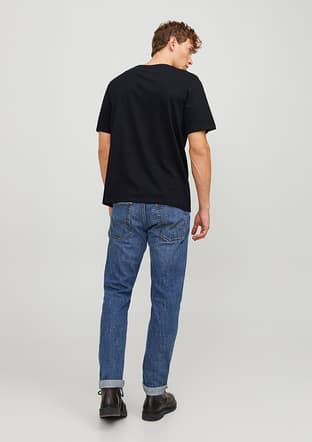 12233999 Erkek Siyah Bisiklet Yaka T-shirt - 3