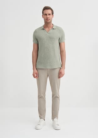 25Yceeo04012 Erkek Yeşil Polo Yaka T-shirt - 2