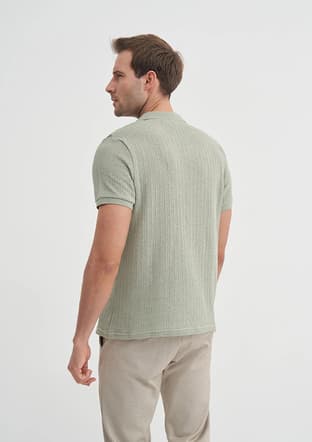 25Yceeo04012 Erkek Yeşil Polo Yaka T-shirt - 3