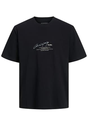 12273373 Erkek Siyah Bisiklet Yaka T-shirt - 1