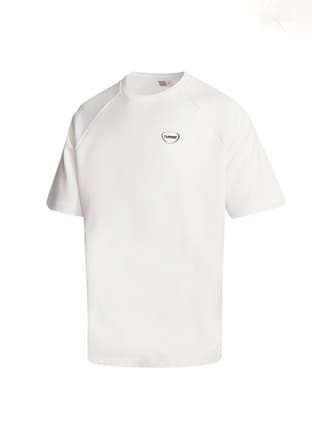 980356-9003 Erkek Beyaz Baskılı T-shirt - 2