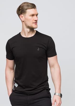 25 Bst Andre Erkek Siyah Bisiklet Yaka T-shirt - 2