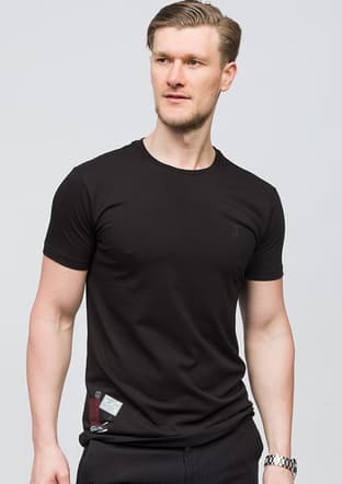 25 Bst Andre Erkek Siyah Bisiklet Yaka T-shirt - 3