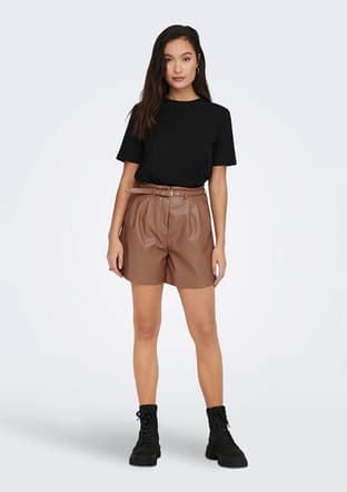 15270390 Kadın Siyah Bisiklet Yaka T-shirt - 1