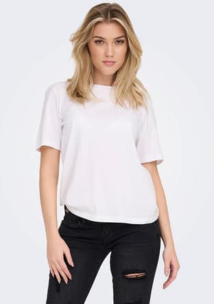 15270390 Kadın Beyaz Bisiklet Yaka T-shirt - 2