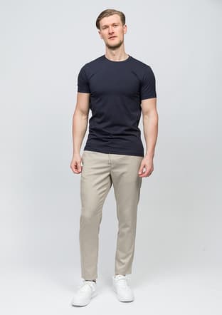 25Svjj01 Basıc Erkek Lacivert Bisiklet Yaka T-shirt - 2