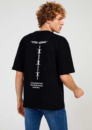 Tc9007 Erkek Siyah T-shirt - 2