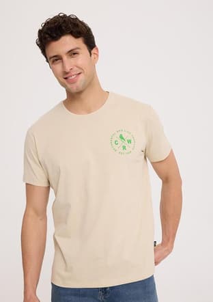 Tc5306 Erkek Gri Baskılı T-shirt - 1