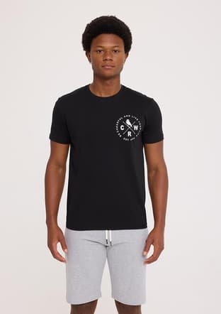 Tc5306 Erkek Siyah Baskılı T-shirt - 1
