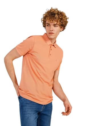 Tc4613 Erkek Turuncu Polo Yaka T-shirt - 1