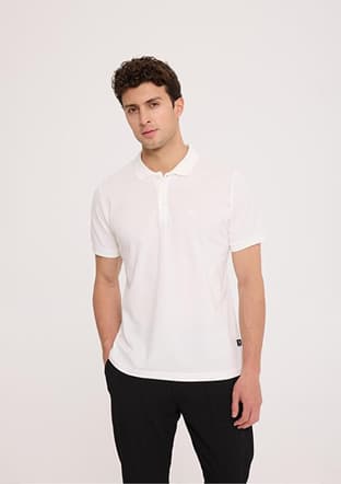 Tc4613 Erkek Beyaz Polo Yaka T-shirt - 1