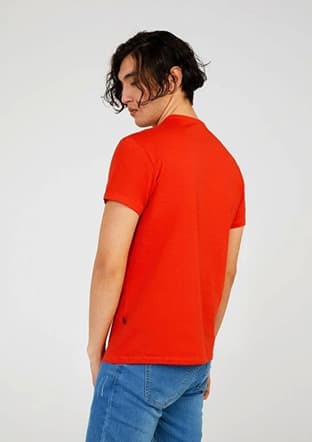 Tc7123 Erkek Kırmızı Baskılı T-shirt - 2