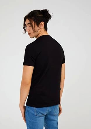 Tc7123 Erkek Siyah Baskılı T-shirt - 2