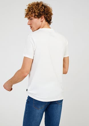 Tc7123 Erkek Beyaz Baskılı T-shirt - 2