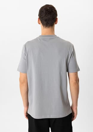 B34W10001 Erkek Gri Bisiklet Yaka T-shirt - 2