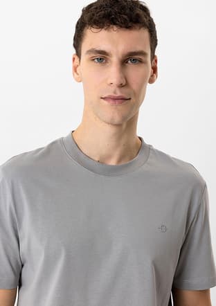 B34W10001 Erkek Gri Bisiklet Yaka T-shirt - 3