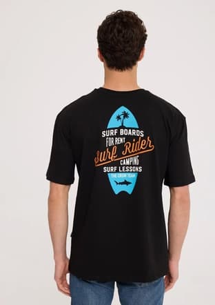 Tc9023 Erkek Siyah Basic T-shirt - 2