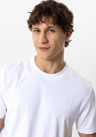 B34W10001 Erkek Beyaz Bisiklet Yaka T-shirt - 3