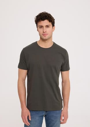 Tc4603 Erkek Yeşil Basic T-shirt - 1