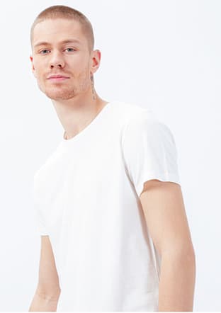 Tc4603 Erkek Beyaz Basic T-shirt - 3