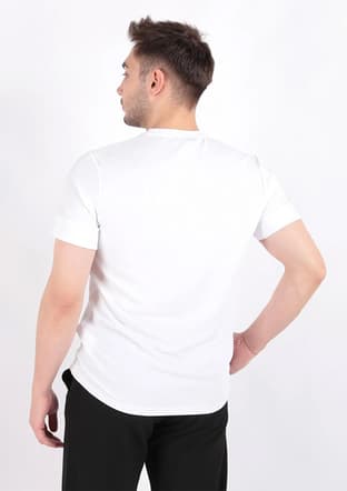 24Yceeo04127 Erkek Beyaz Bisiklet Yaka T-shirt - 3