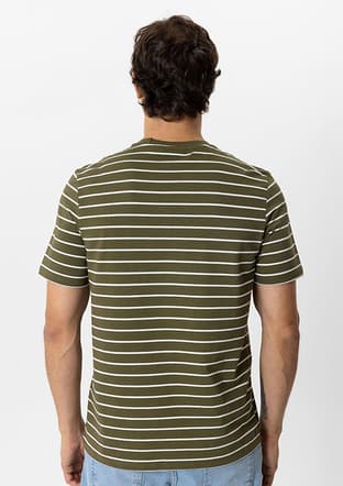 B33S10033 Erkek Yeşil Bisiklet Yaka T-shirt - 2