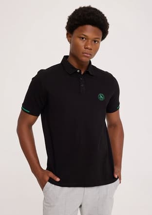 Tc4615 Erkek Siyah Polo Yaka T-shirt - 1