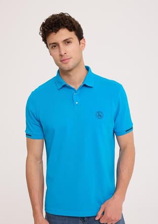 Tc4615 Erkek Mavi Polo Yaka T-shirt - 1