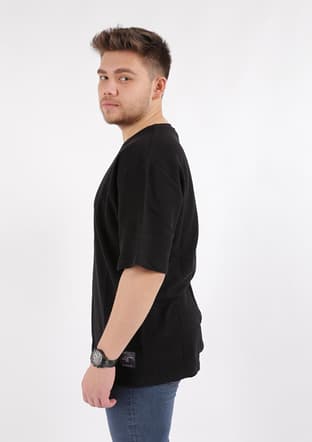 23Yceeo04219 Erkek Siyah Bisiklet Yaka T-shirt - 2