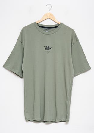 23Yceeo04078 Erkek Yeşil Bisiklet Yaka T-shirt - 1