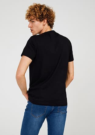Tc7128 Erkek Siyah Baskılı T-shirt - 2