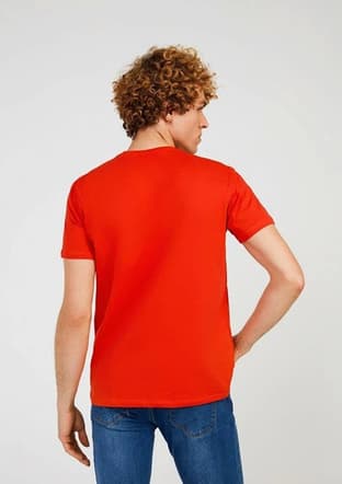 Tc7128 Erkek Kırmızı Baskılı T-shirt - 2