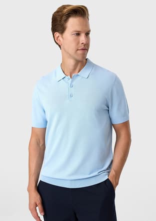 B35S40018 Erkek Mavi Triko T-shirt - 1