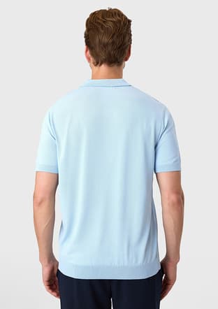 B35S40018 Erkek Mavi Triko T-shirt - 2