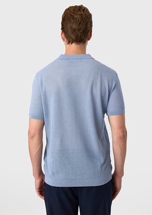 B35S40027 Erkek Mavi Triko T-shirt - 2