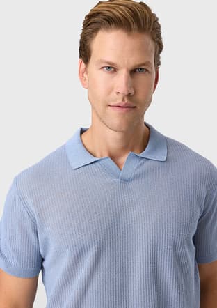 B35S40027 Erkek Mavi Triko T-shirt - 3