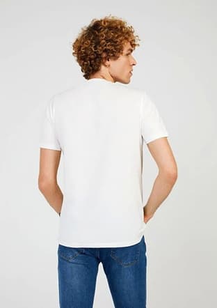 Tc7122 Erkek Beyaz Baskılı T-shirt - 2