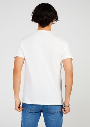 Tc7114 Erkek Beyaz Baskılı T-shirt - 2