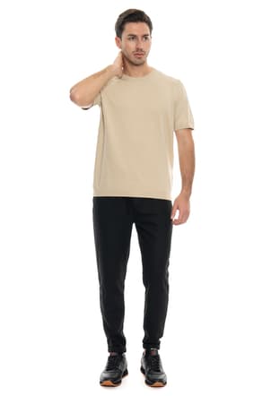 24Yjeeo03002 Erkek Bej Bisiklet Yaka T-shirt - 1